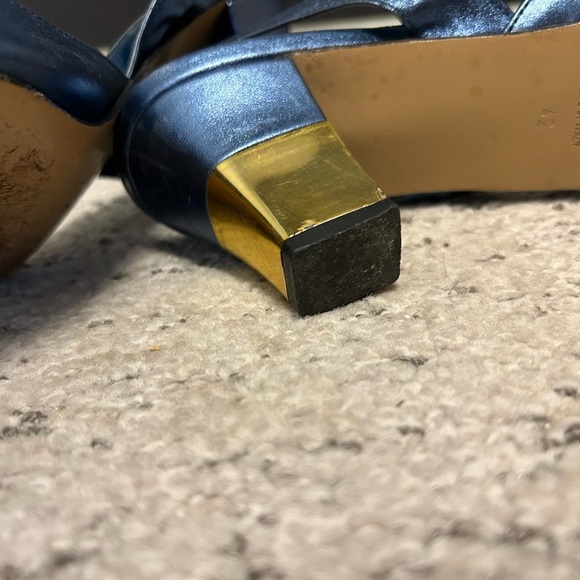 Bruno Karol size 42 (11.5) vintage flower and gold dipped heels good vintage con - Picture 4 of 13